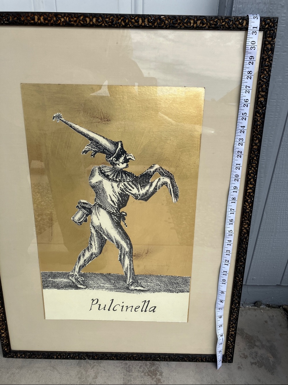 Pulcinella Gold Figurative Art Print